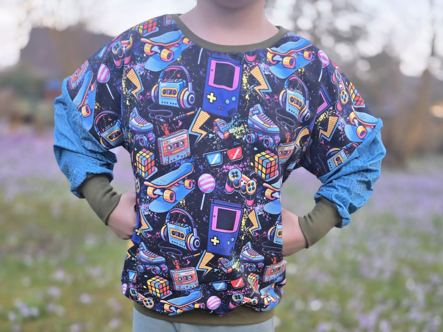 Stoff Meterware "90's" - nostalgischer Jersey & French Terry