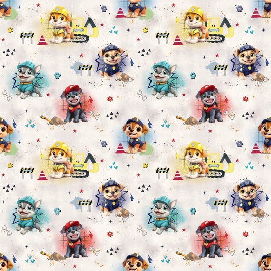 Stoff Meterware "Die Baustellenhelden" - Jersey