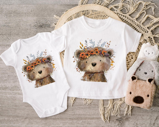 DIY Bügelbild mit Boho Bär – Perfekt für selbstgenähte Kleidung.