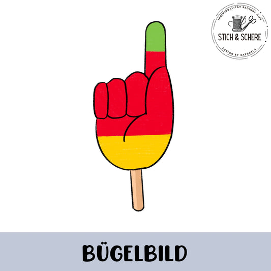 Glitzer-/ Bügelbild "Retro Eis – Zeigefinger-Pop"