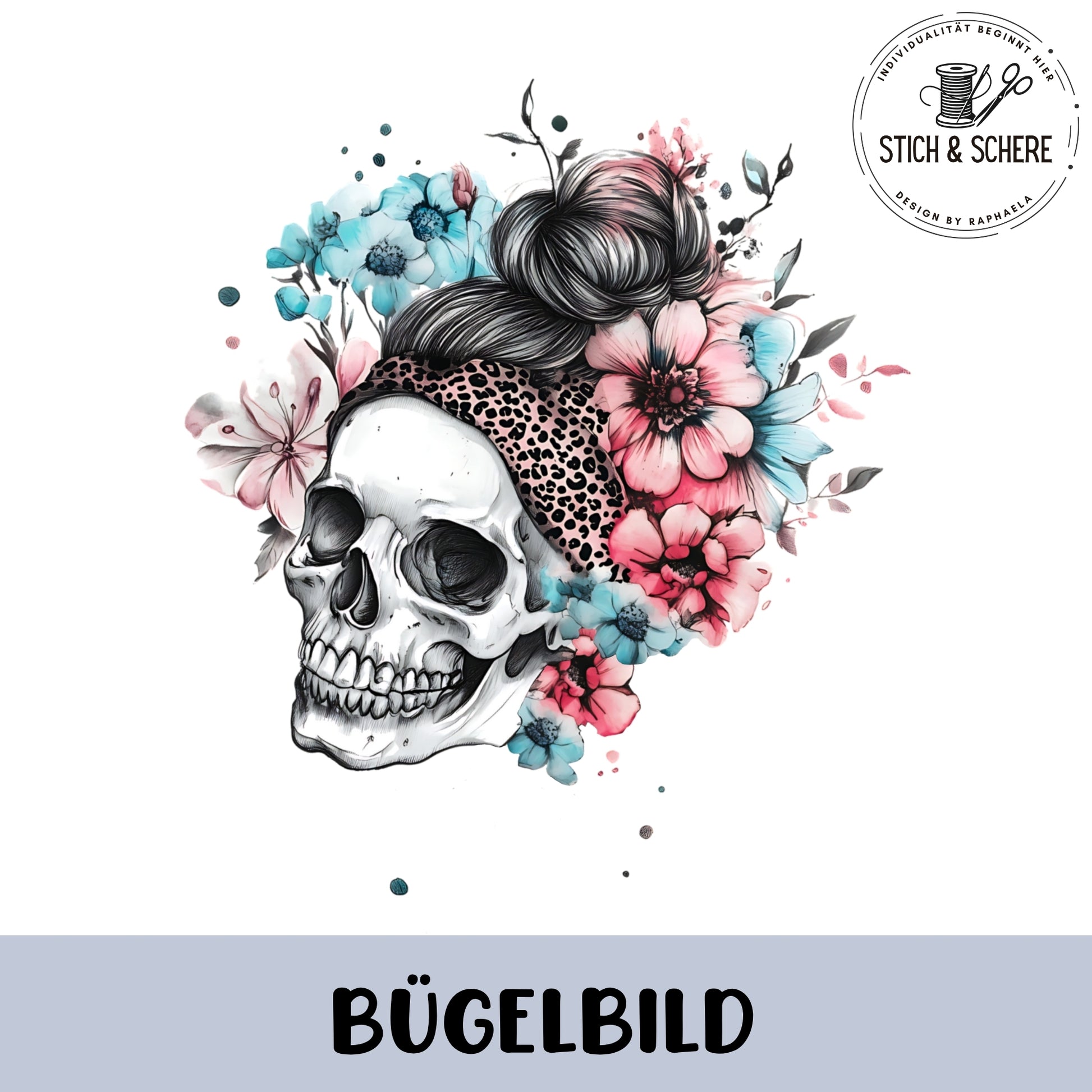 Dark Bloom Bügelbild in 3 Größen – ideal für Shirts und Hoodies.