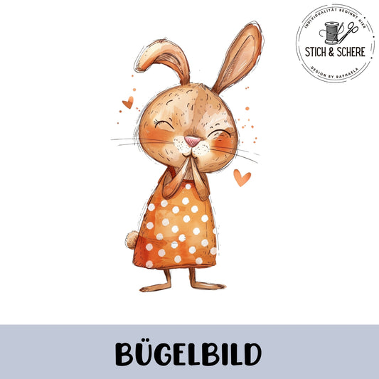 Aufbügler „Häschen“ – Hochwertiger Druck für Kinderstoffe, Jersey & French Terry.