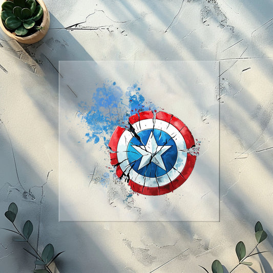 Heroisches Schild-Design als DIY-Bügelbild für Kinderkleidung.