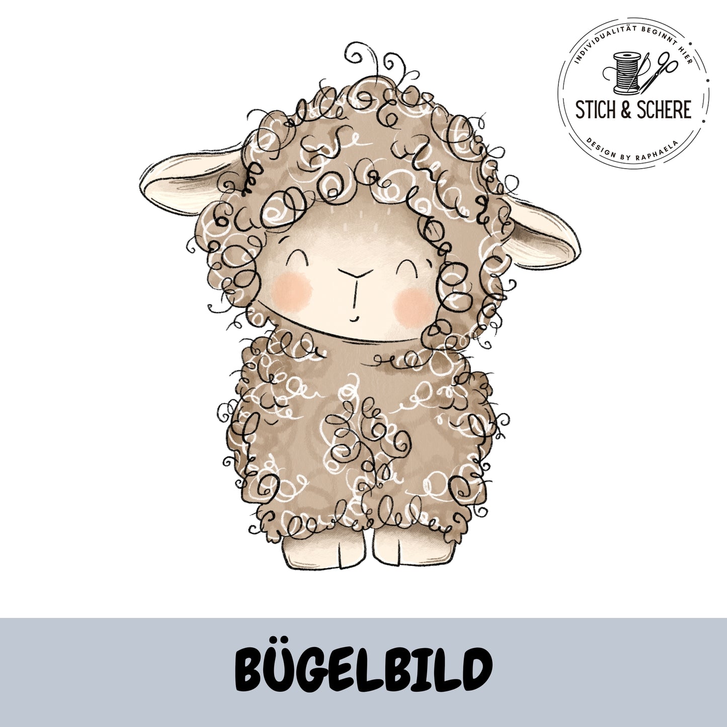 Bügelbild Lämmchen stehend von Katzengold-Designs