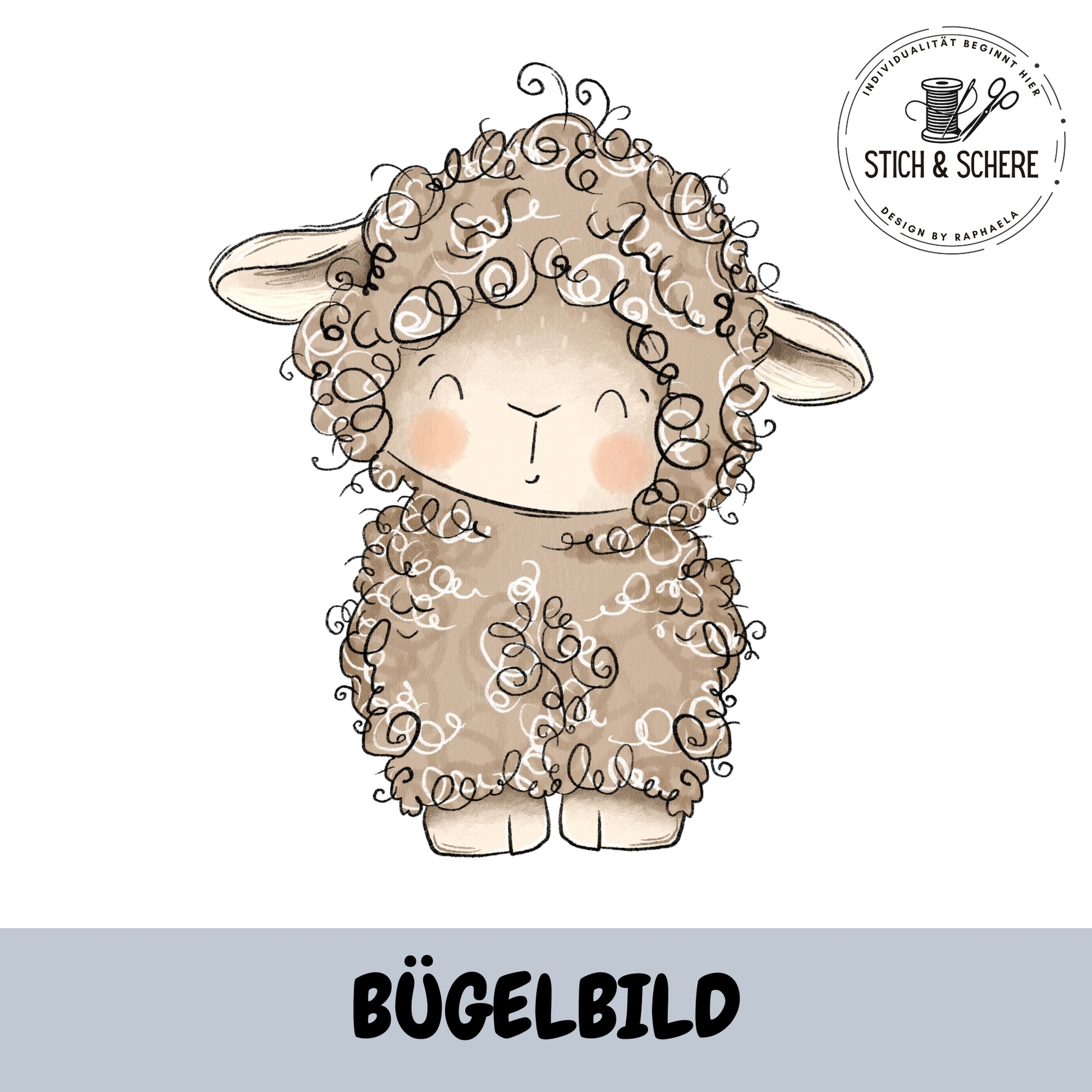 Bügelbild Lämmchen stehend von Katzengold-Designs