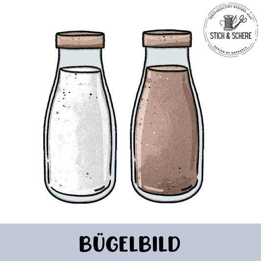 Glitzer-/ Bügelbild "Milch & Kakao"