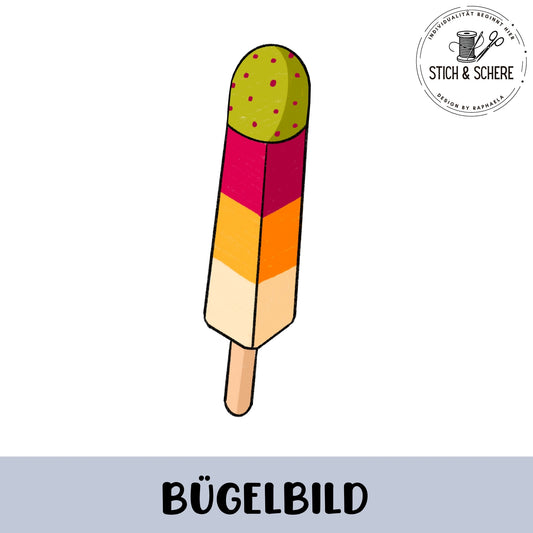 Glitzer-/ Bügelbild "Retro Eis – Prickel-Kaktus"
