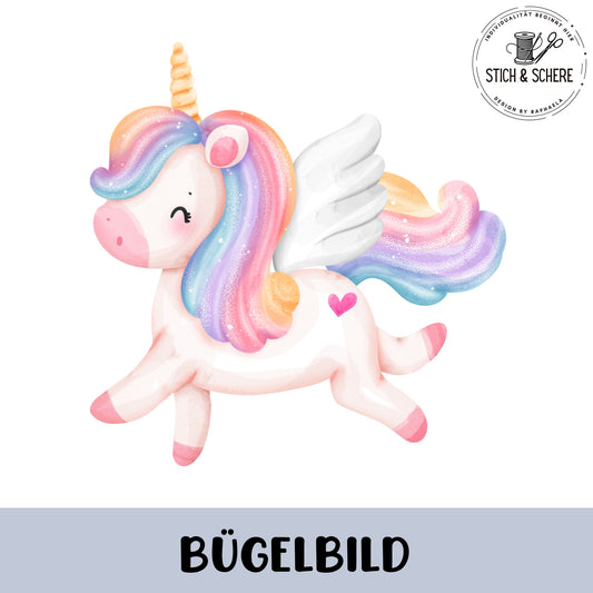 Glitzer-/Bügelbild "Süßes Einhorn"