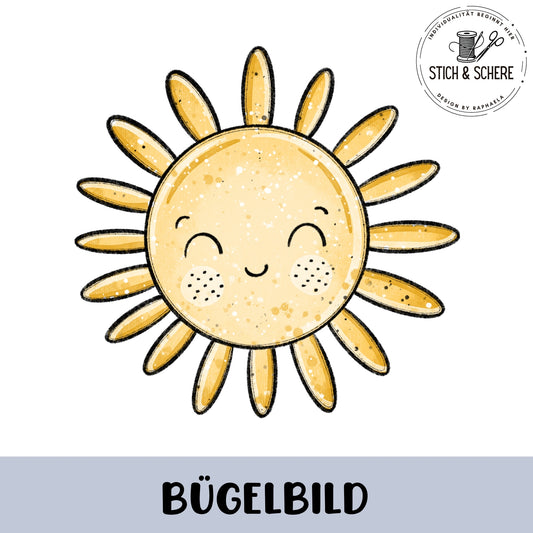Glitzer-/ Bügelbild "Sonne" - Buntes Glück
