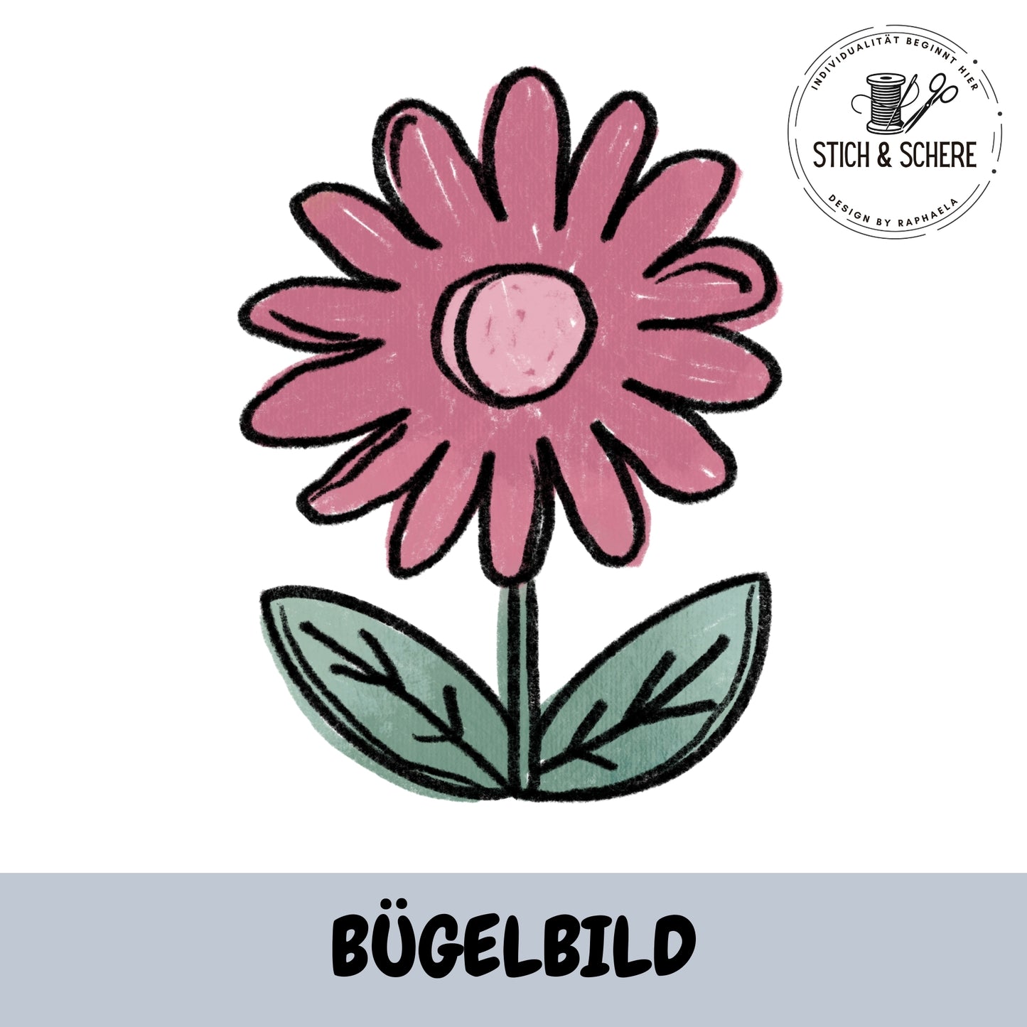 Bügelbild Spring Parts Blume rosa Katzengold-Designs