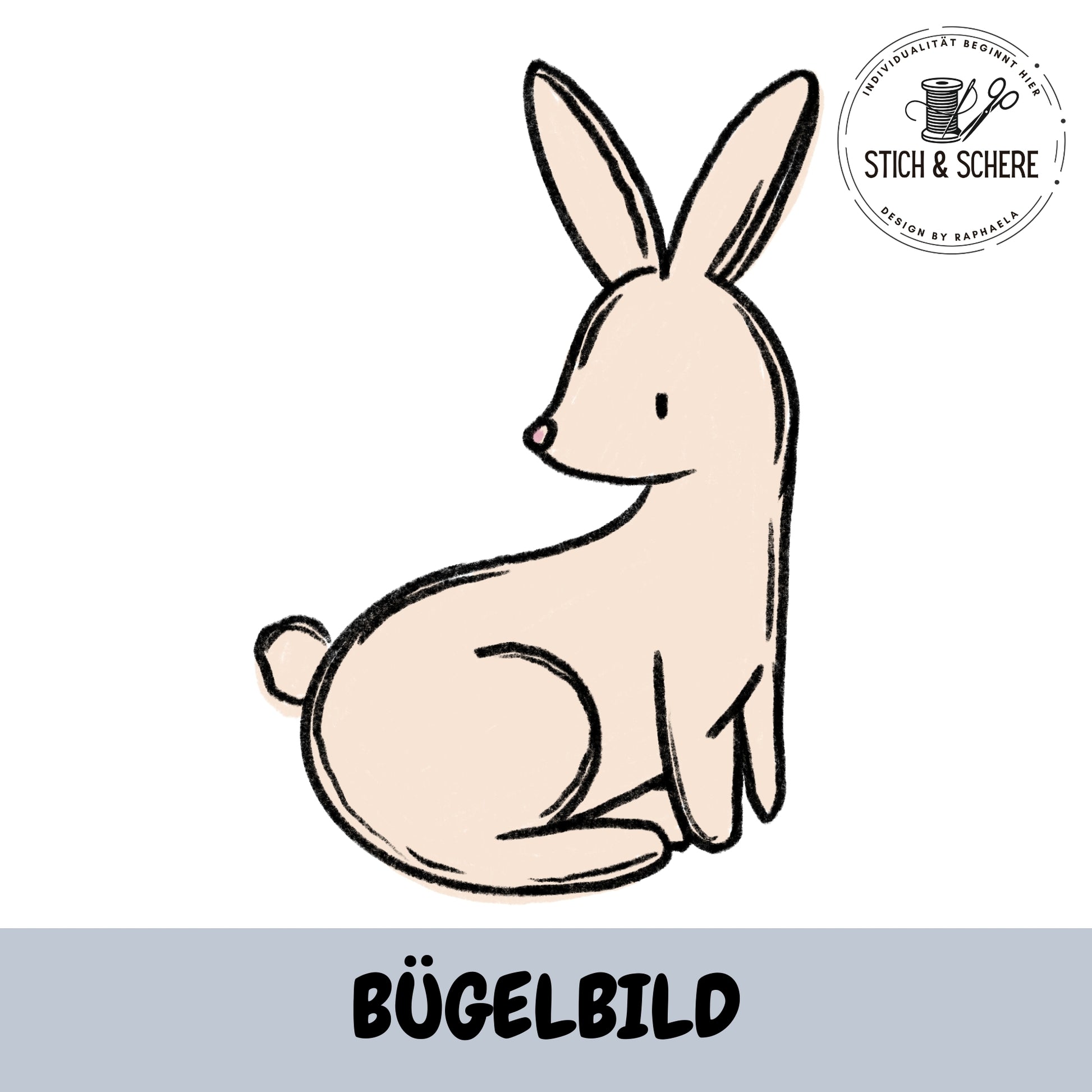 Bügelbild Spring Parts Hase sitzend Katzengold-Designs