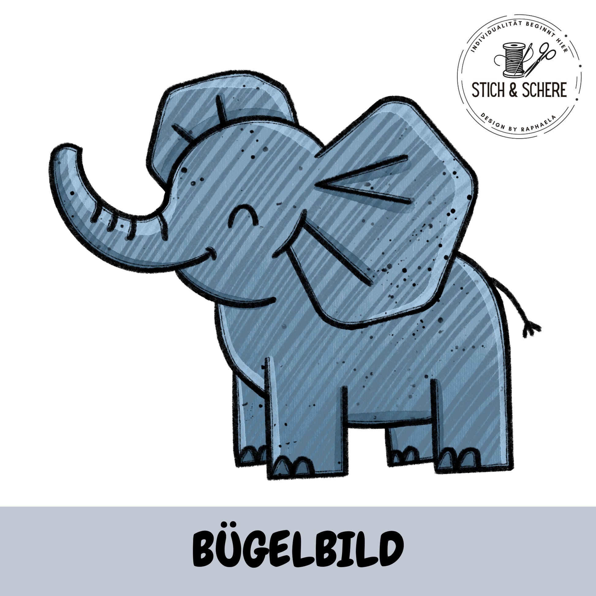 Bügelbild Wildtopia Elefant – niedlicher Elefant als Bügelbild für Shirts, Hoodies und Handmade-Projekte.