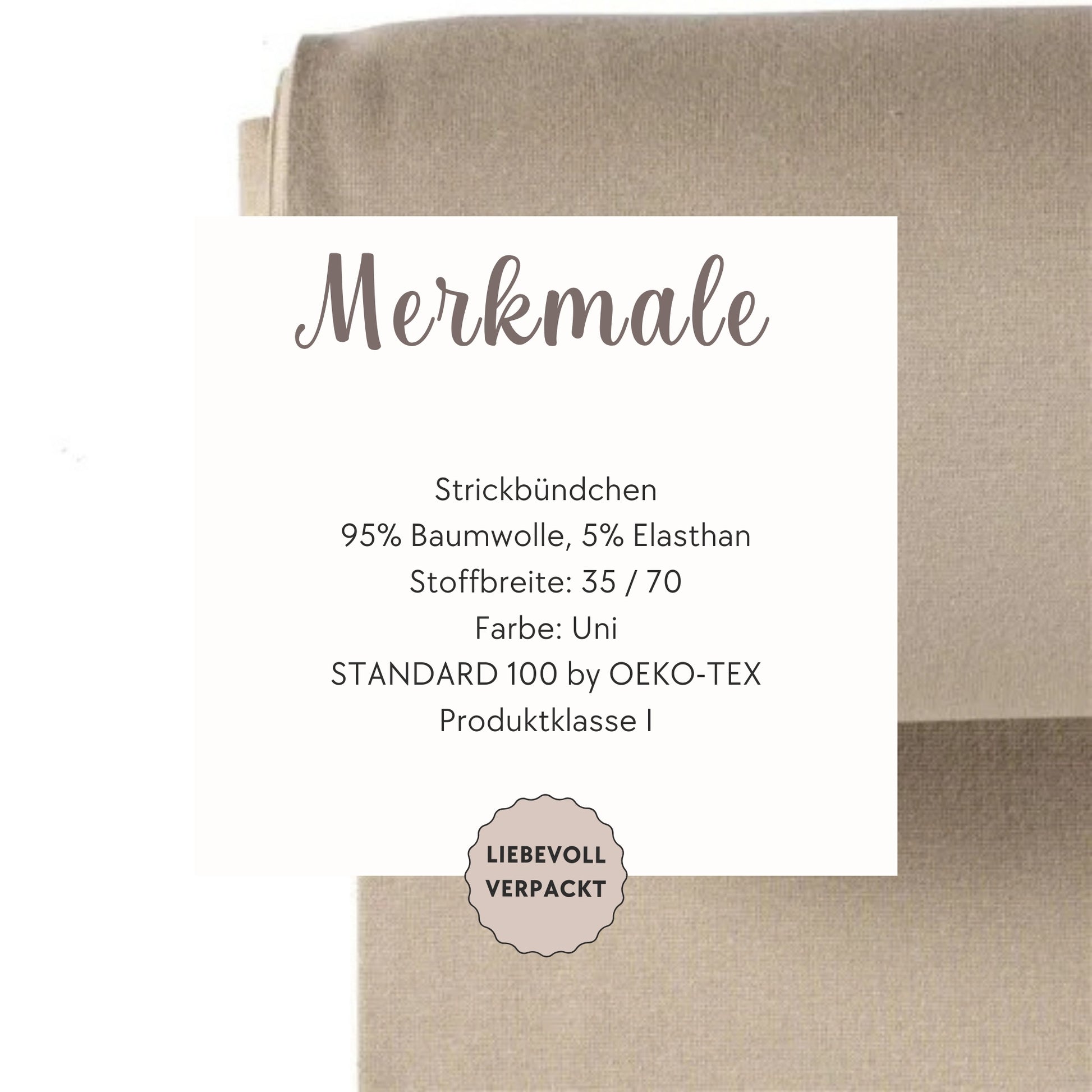 Bündchen Meterware in Beige – ideal für bequeme, langlebige Kleidung.