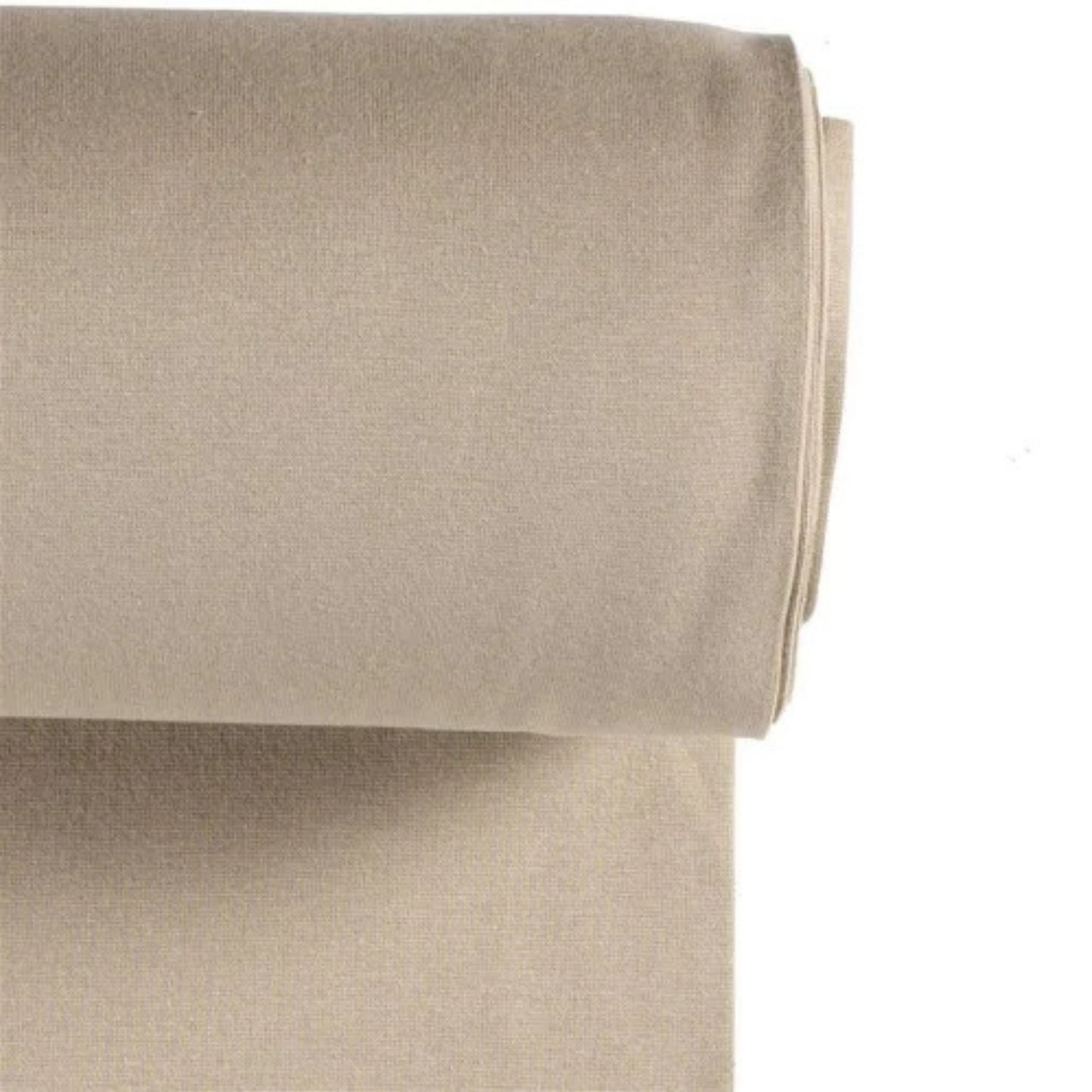 Elastischer Bündchen Stoff in Beige für vielseitige Nähprojekte.