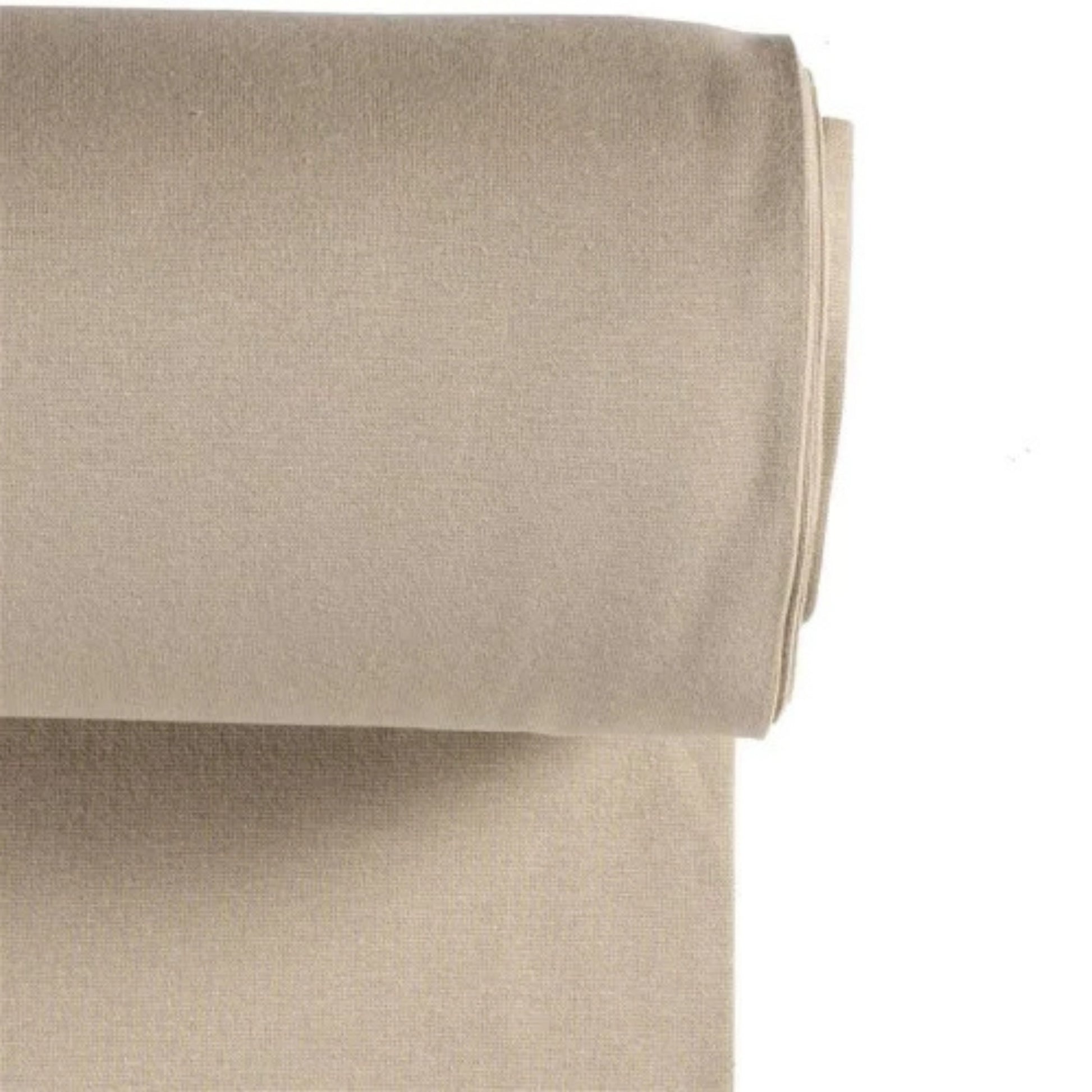 Elastischer Bündchen Stoff in Beige für vielseitige Nähprojekte.