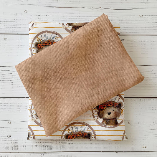 Hochwertiger Denim Beige Stoff als Jersey & French Terry – ideal für Baby- & Kinderkleidung.