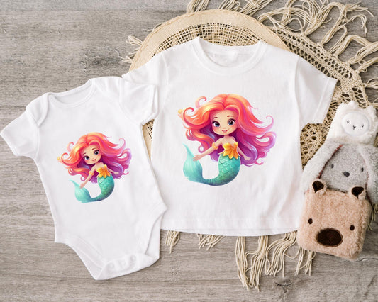 Hochwertiger Textil-Transfer Meerjungfrau für DIY Baby- & Kinderkleidung.