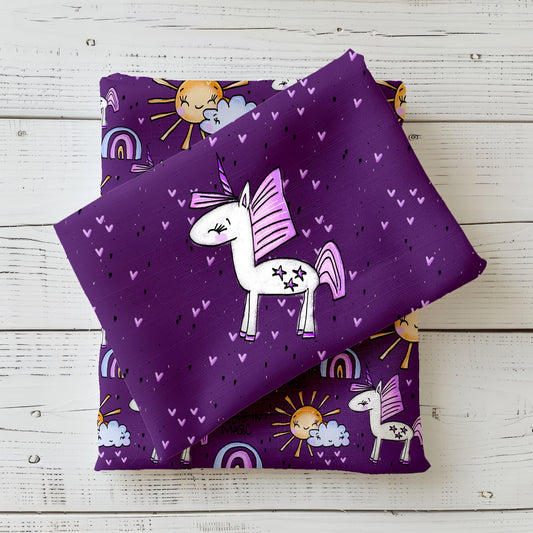 Zauberhaftes Einhorn-Panel „Believe in Magic“ auf hochwertigem Jersey.