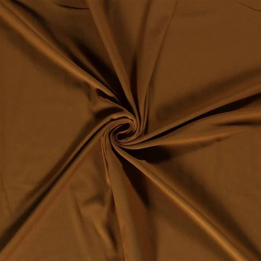French Terry Stoff in Uni Karamell mit weichem Fall und matter Oberfläche – OEKO-TEX® zertifiziert