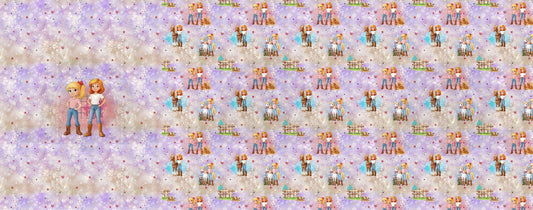 French Terry Panel - Zauberhafte Reiterinnen mit Musterkombi