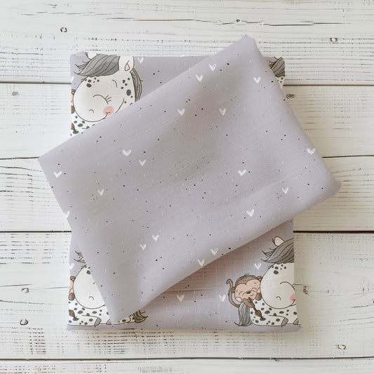 Little Friends Kombistoff – Perfekt abgestimmter Jersey für Kinderkleidung & DIY-Projekte.