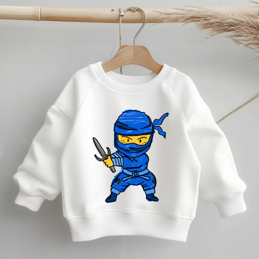 Glitzer-/ Bügelbild "Ninja blau"
