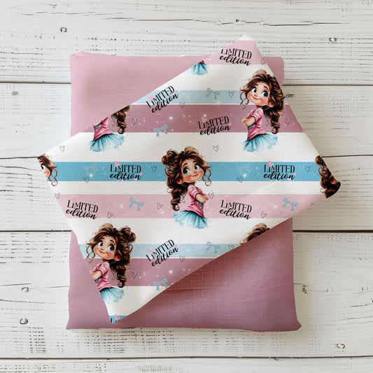 Detailaufnahme des Bio-Stoffs Limited Edition mit Illustration.