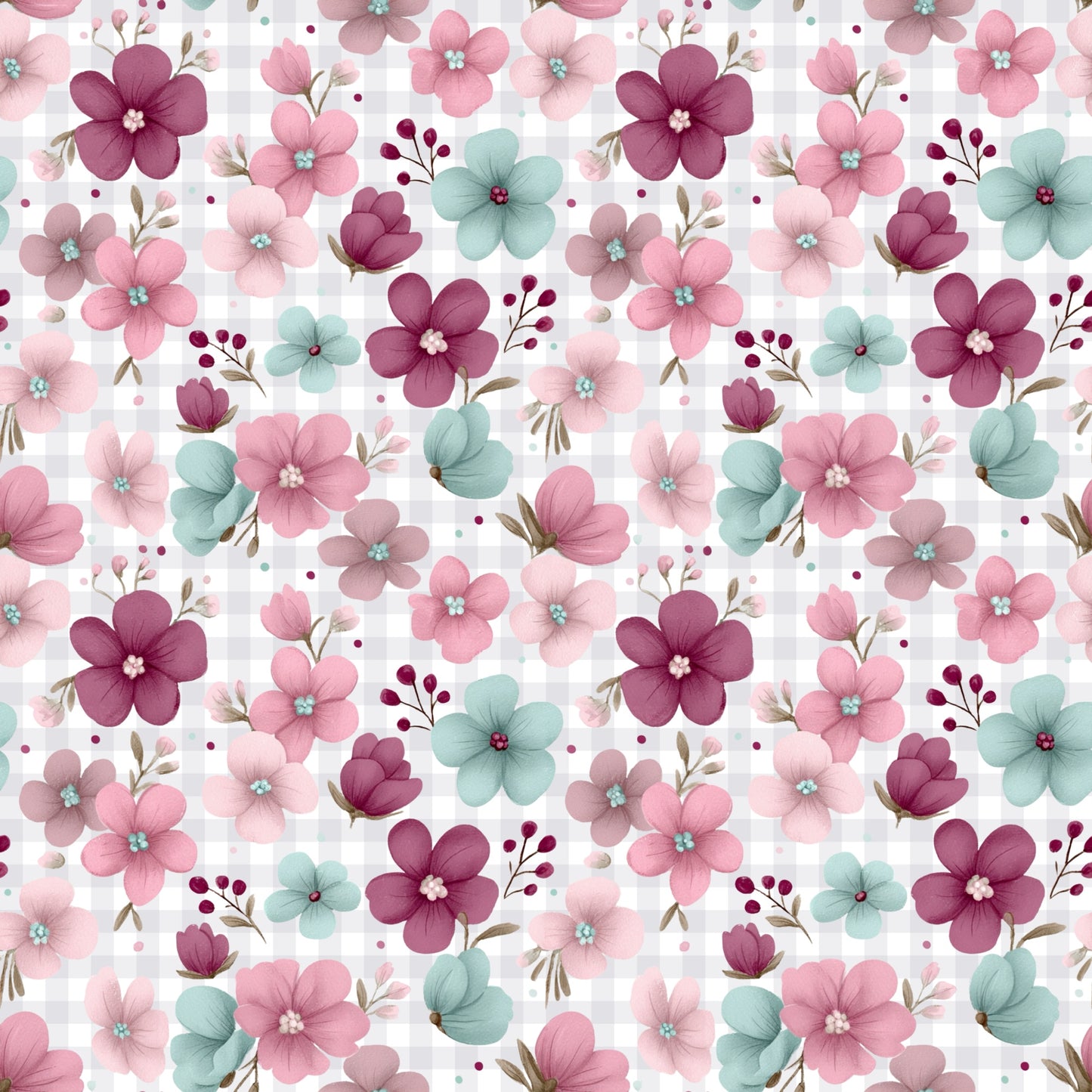 Florales Blütenmuster Blütenhäschen Kombi in zarten Frühlingsfarben