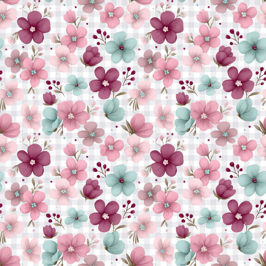 Florales Blütenmuster Blütenhäschen Kombi in zarten Frühlingsfarben