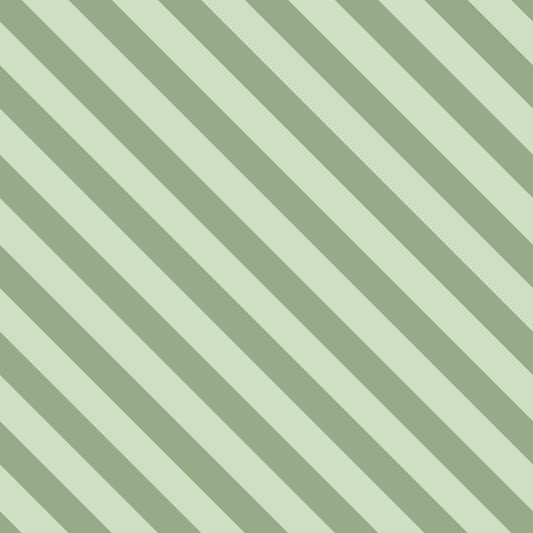 Ruhiges Streifenmuster in Salbeigrün, passend zum Mandarinen-Design „Clementini“.