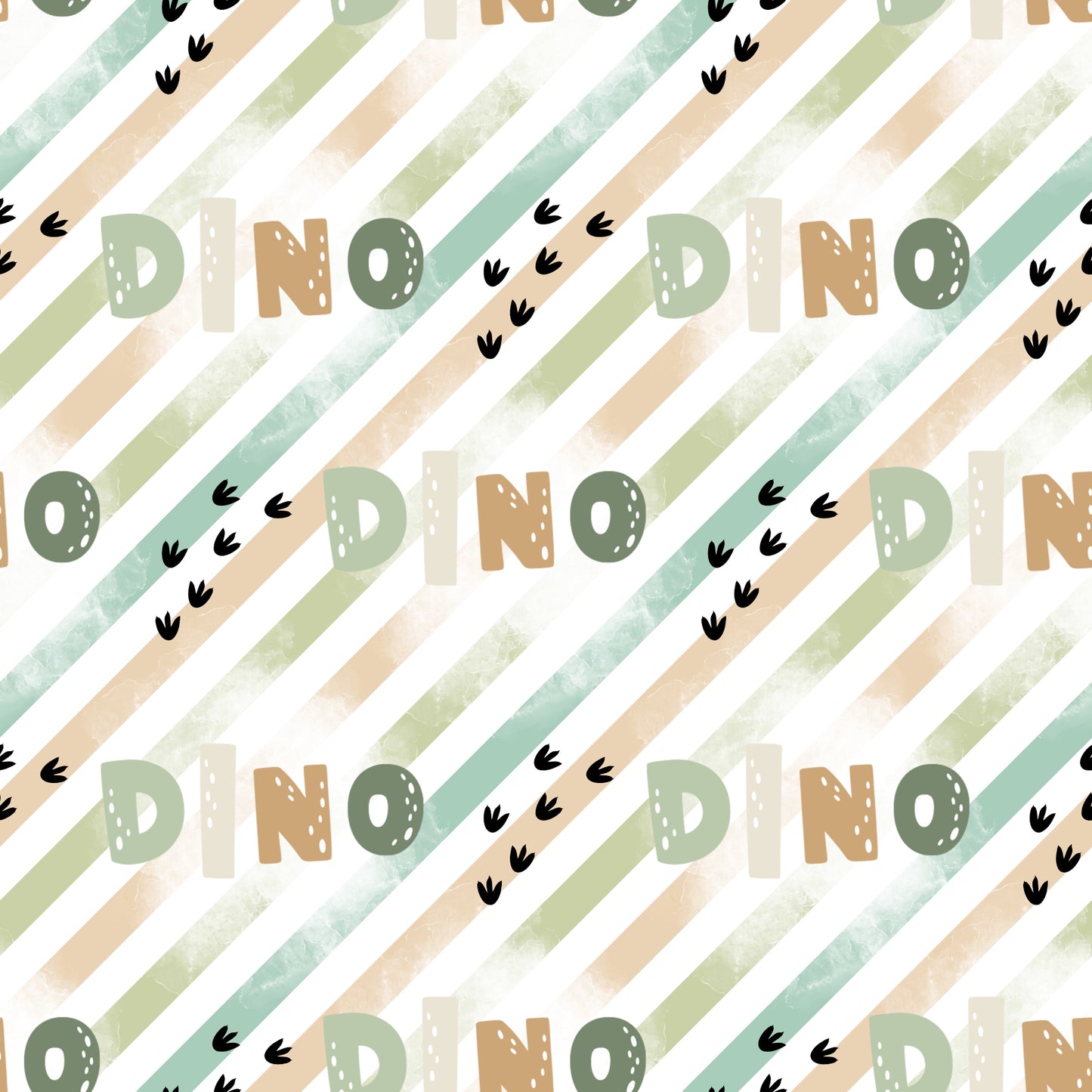 Nahtloses Streifenmuster „Dino Kombistoff“ auf Ripp-Jersey – Grün/Beige/Weiß für Kinderkleidung und Accessoires