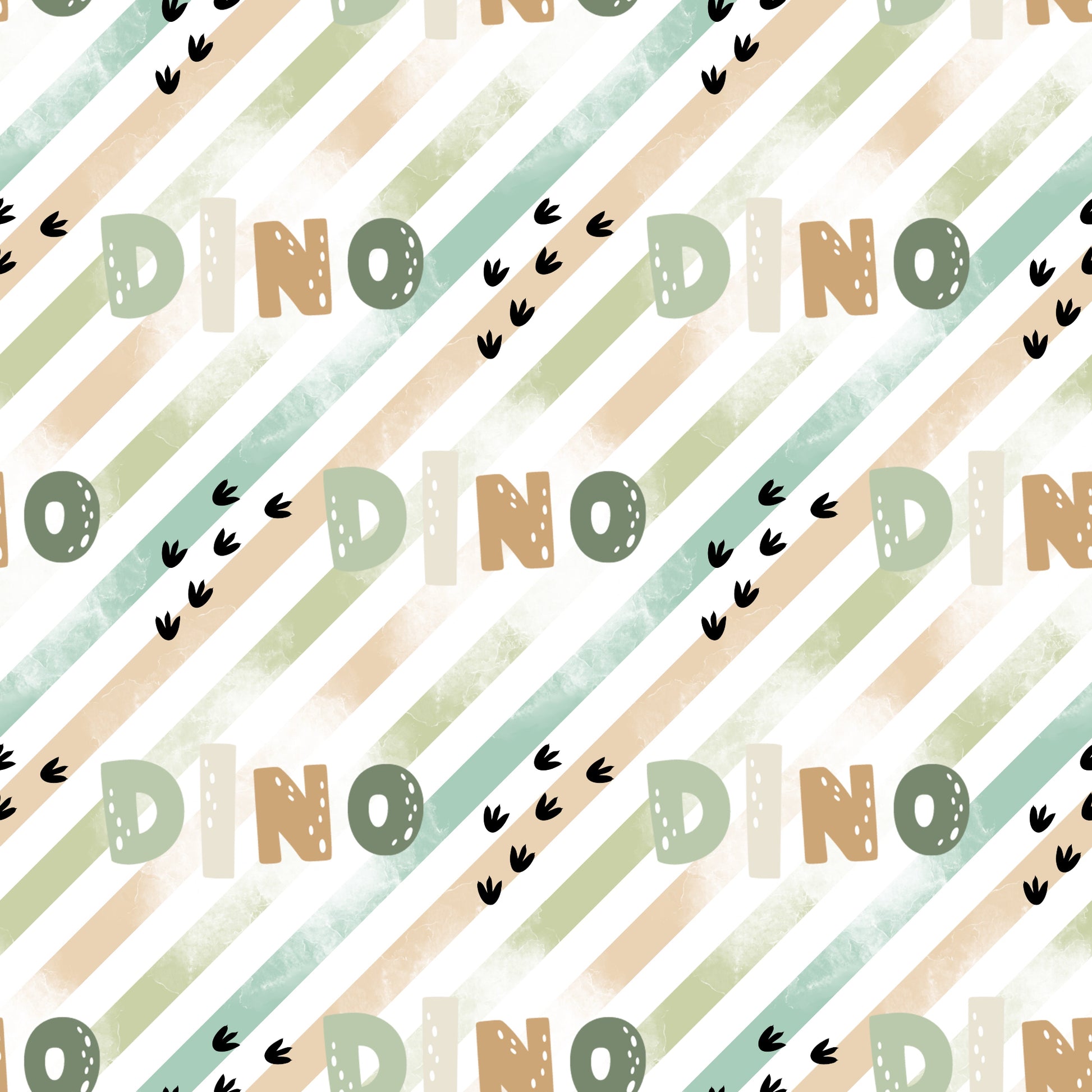 Nahtloses Streifenmuster „Dino Kombistoff“ auf Ripp-Jersey – Grün/Beige/Weiß für Kinderkleidung und Accessoires