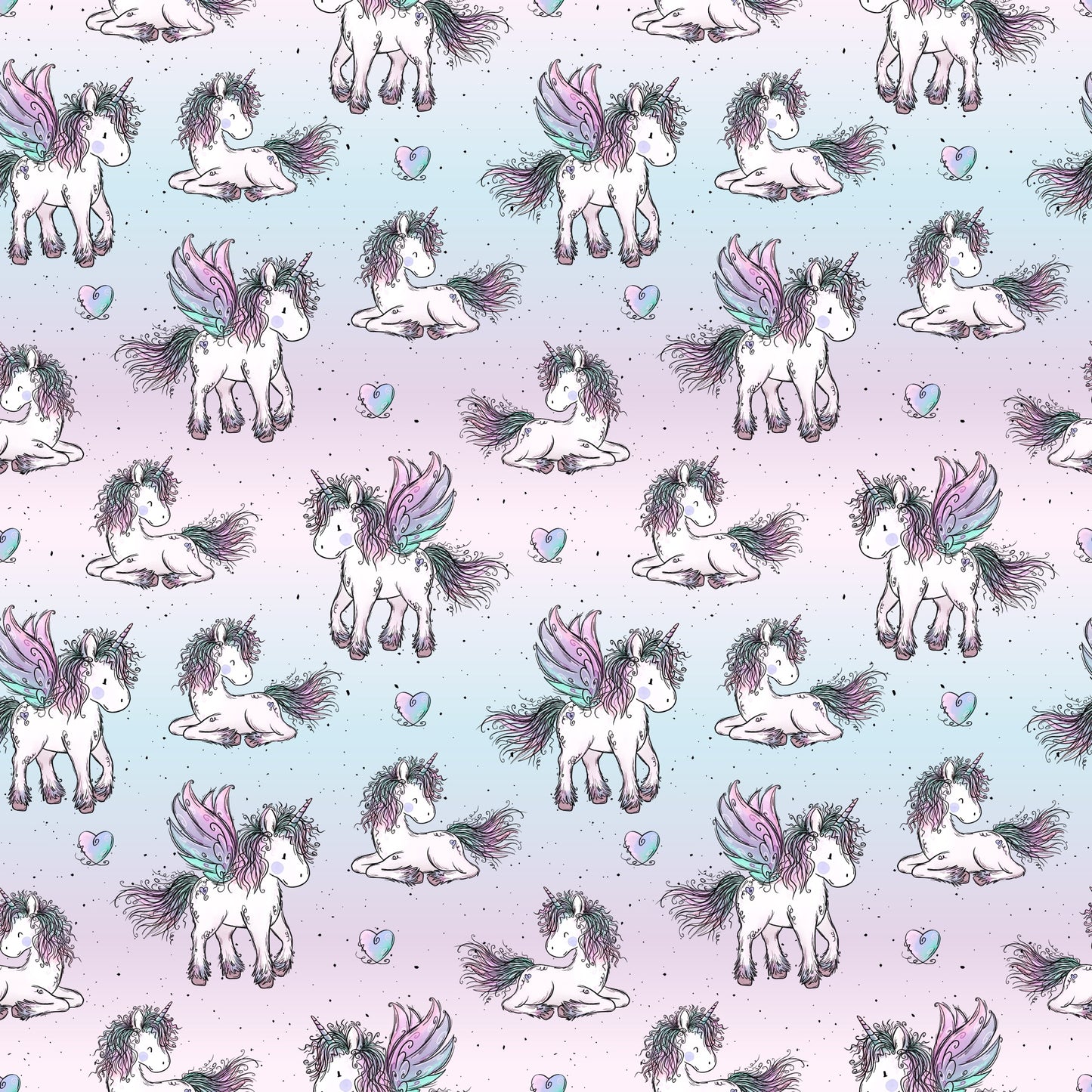 Einhornzeit Einhorn-Muster mit pastelligem Farbverlauf und liebevollen Details