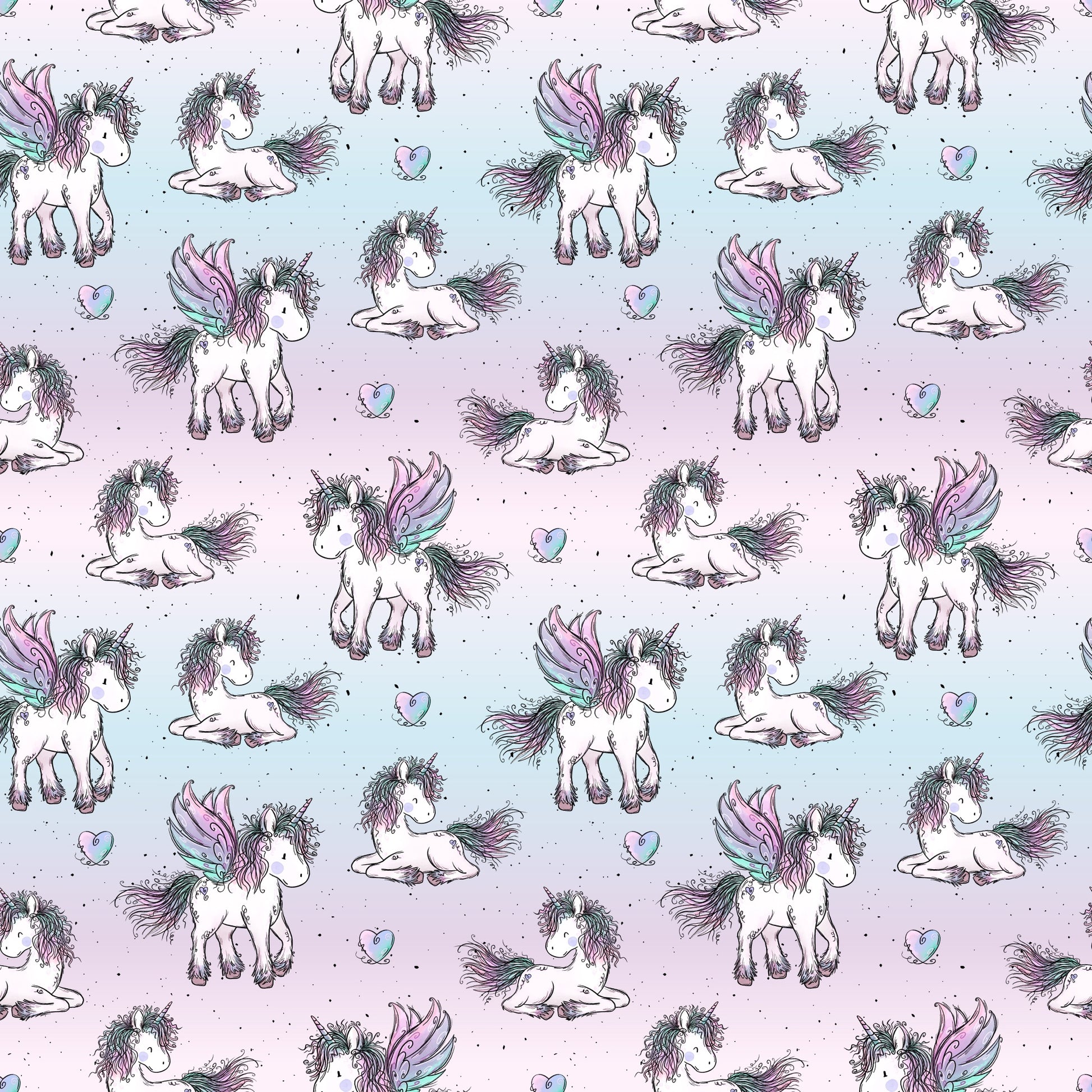 Einhornzeit Einhorn-Muster mit pastelligem Farbverlauf und liebevollen Details