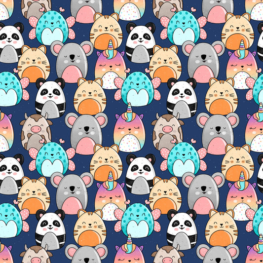 Kinderstoff „Flauschis“ – buntes Tierdesign für Pumphosen, Sweater, Mützen & Loops. Süße Tierfreunde für fröhliche Nähprojekte.
