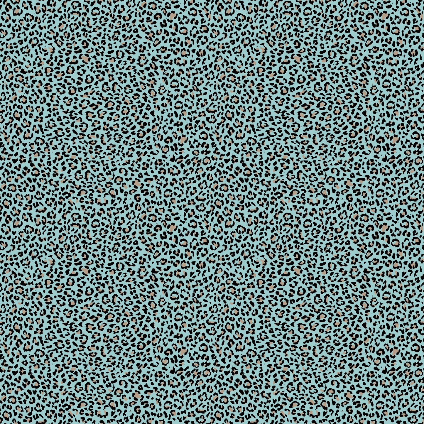 nahtloses türkis-schwarzes Leopardenmuster, moderner Kombistoff für Kinderkleidung und Leo Kitty Design