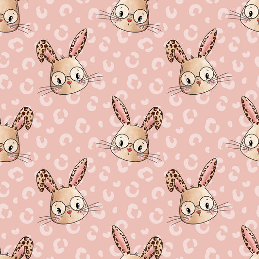 Leo Bunny Muster mit Hasenköpfen und Leoparden-Look