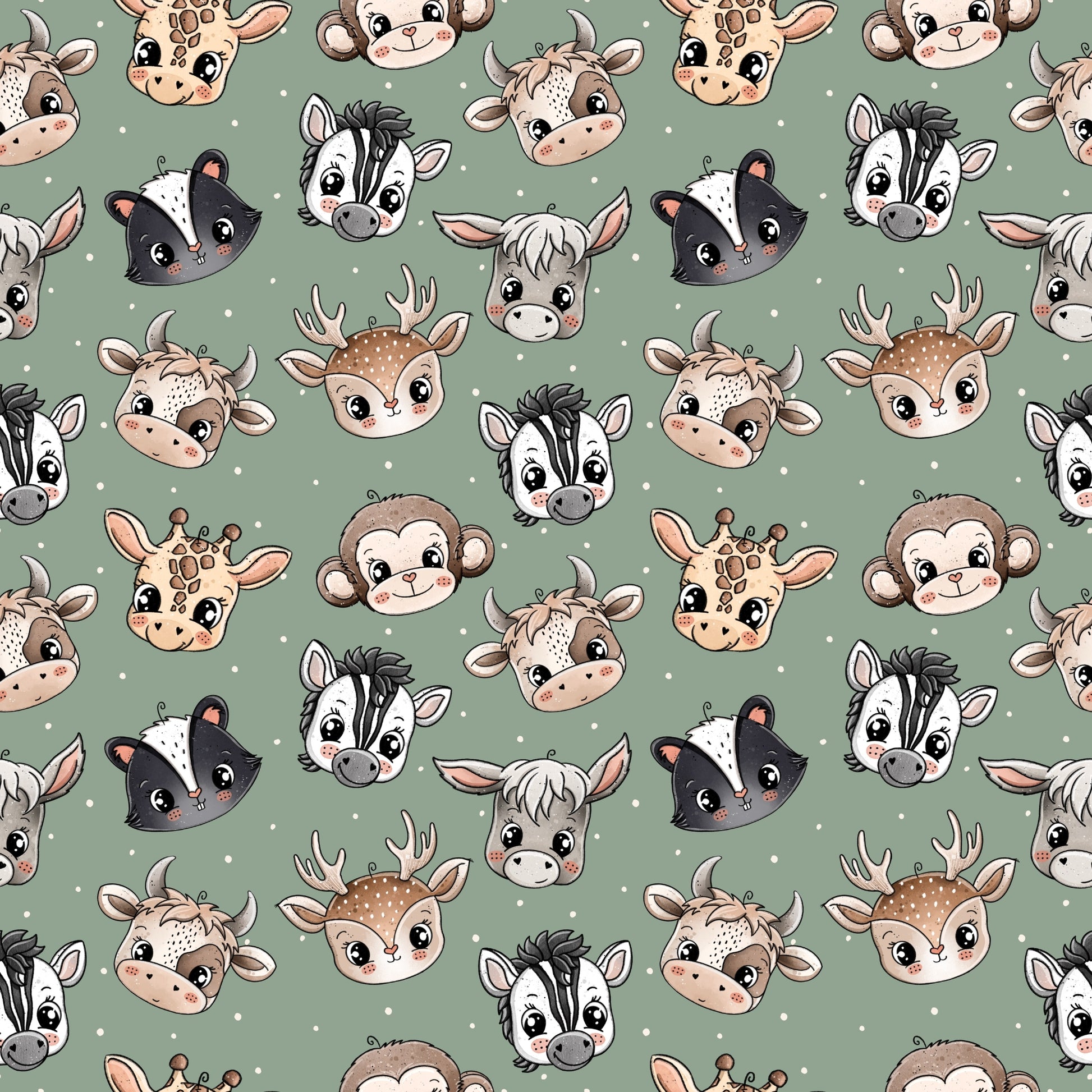 Kinderstoff „Tierisch Wild“ – süßes Tierdesign für Pumphosen, Sweater, Mützen & Loops. Perfekt für kleine Natur- und Tierfreunde.