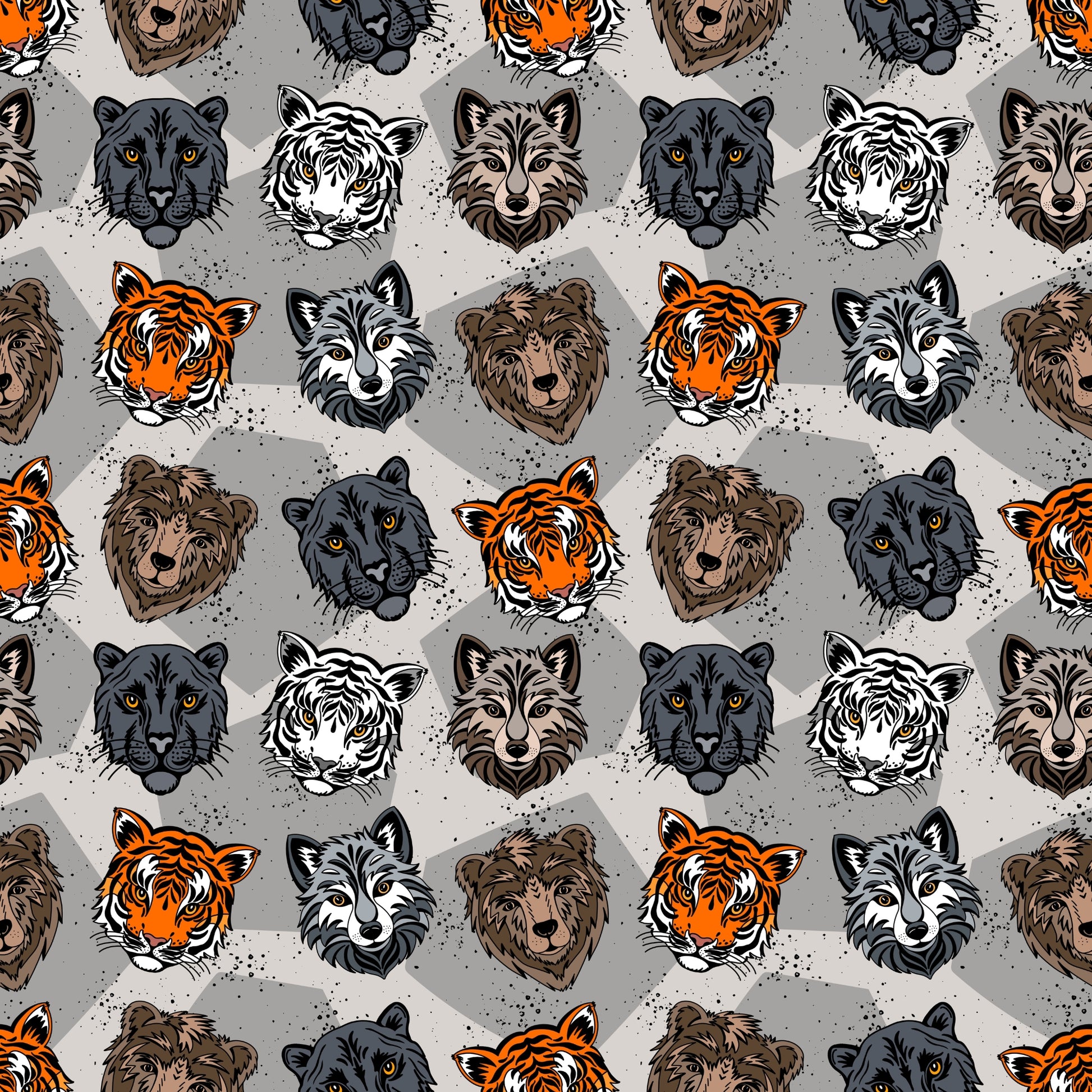 „Wildlife“ – das Stoffdesign für alle, die es wild und ausdrucksstark lieben. Detailreiche Tierköpfe im Katzengold-Design treffen auf dezente Erdtöne – ideal für Mode, Accessoires und Home-Deko mit Wow-Effekt.