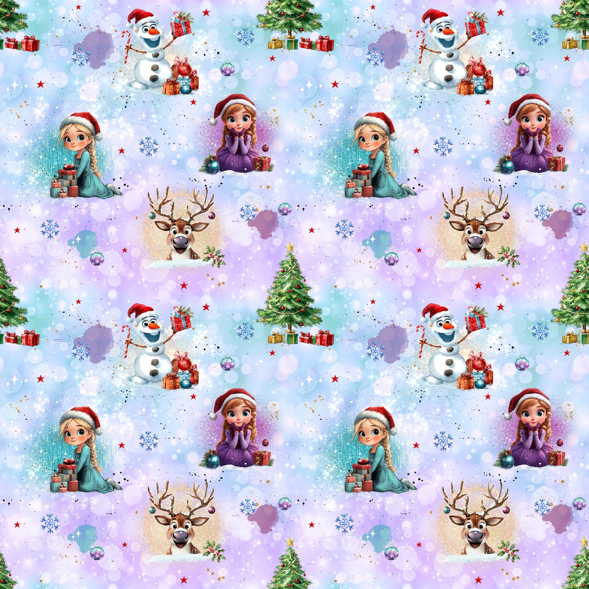 Zauberhafter Stoff „Winterschwestern“ – winterliche Figuren und Weihnachtsmotive für kreative Nähideen.