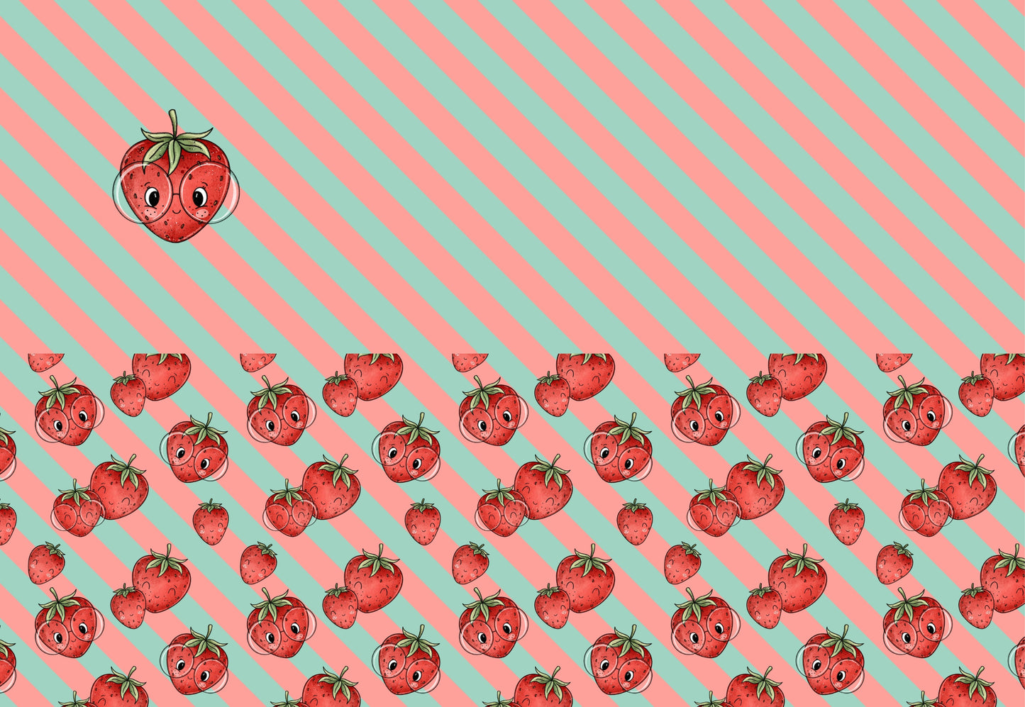 Kinderstoff Panel Erdbeerlein von Katzengold-Designs