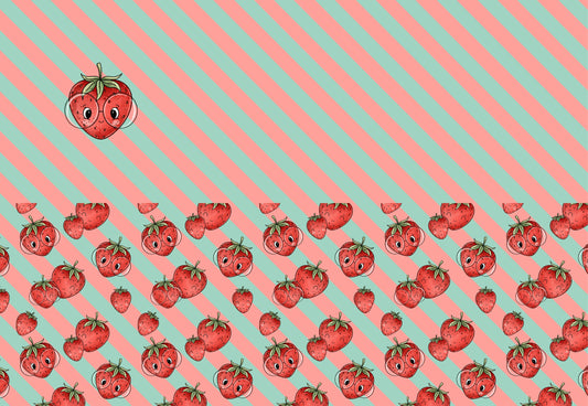 Kinderstoff Panel Erdbeerlein von Katzengold-Designs