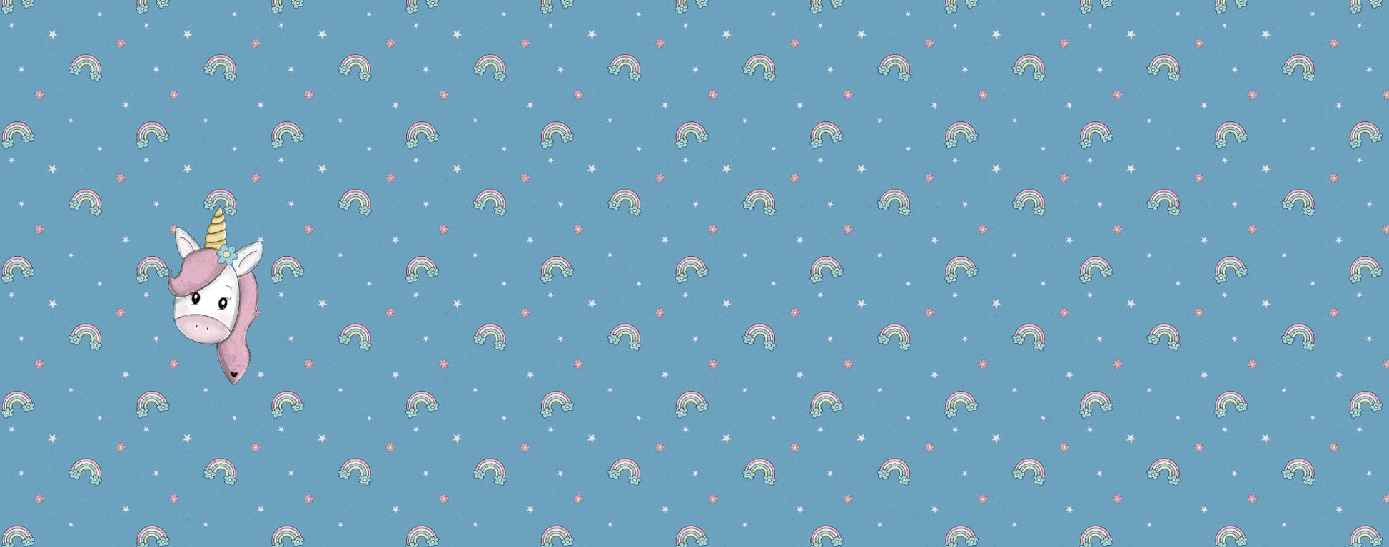 Meterware für niedliche Kinderkleidung mit verspieltem Einhorn-Design und Kombistoff.