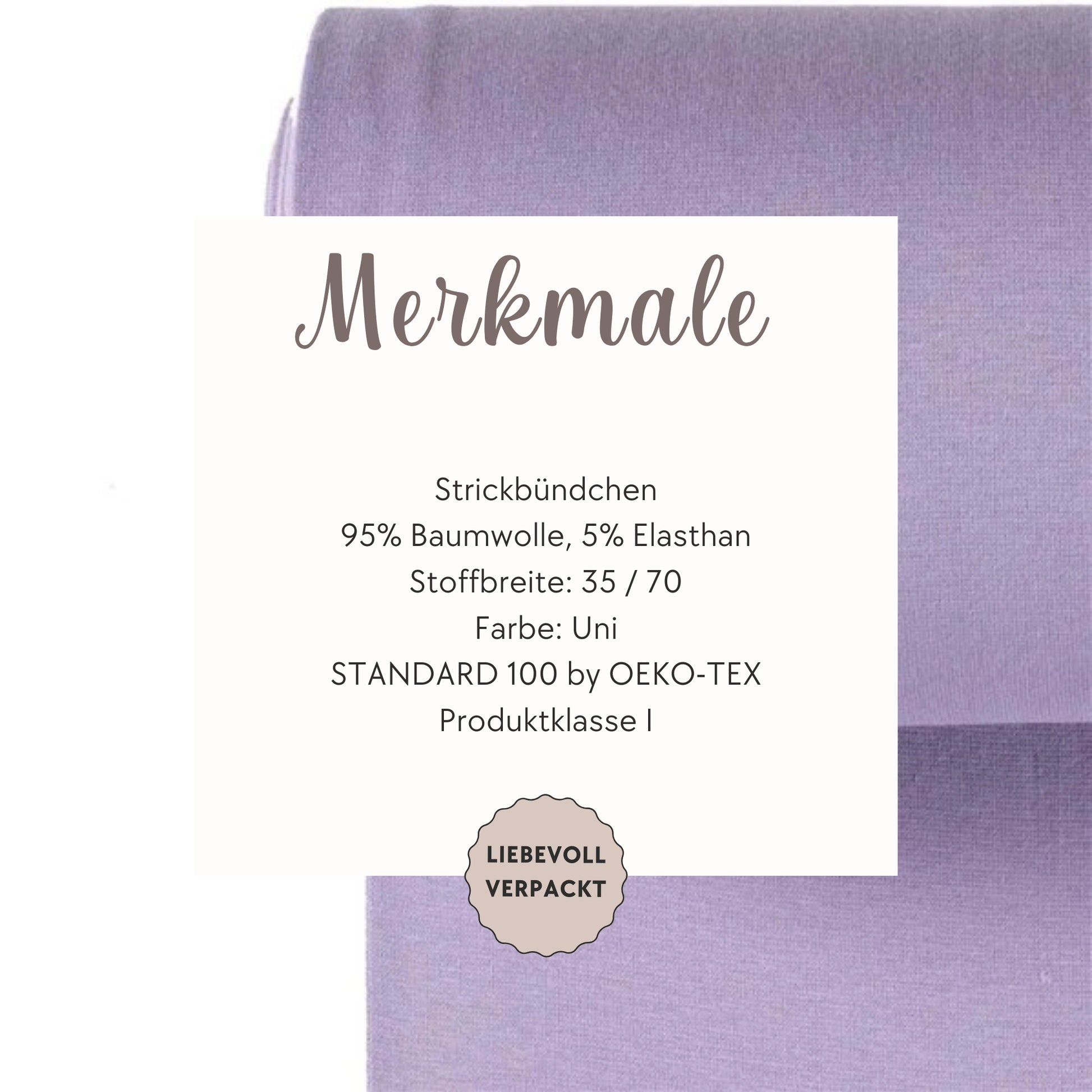 Elastisches Strickbündchen in Flieder – ideal für bequeme, langlebige Kleidung.