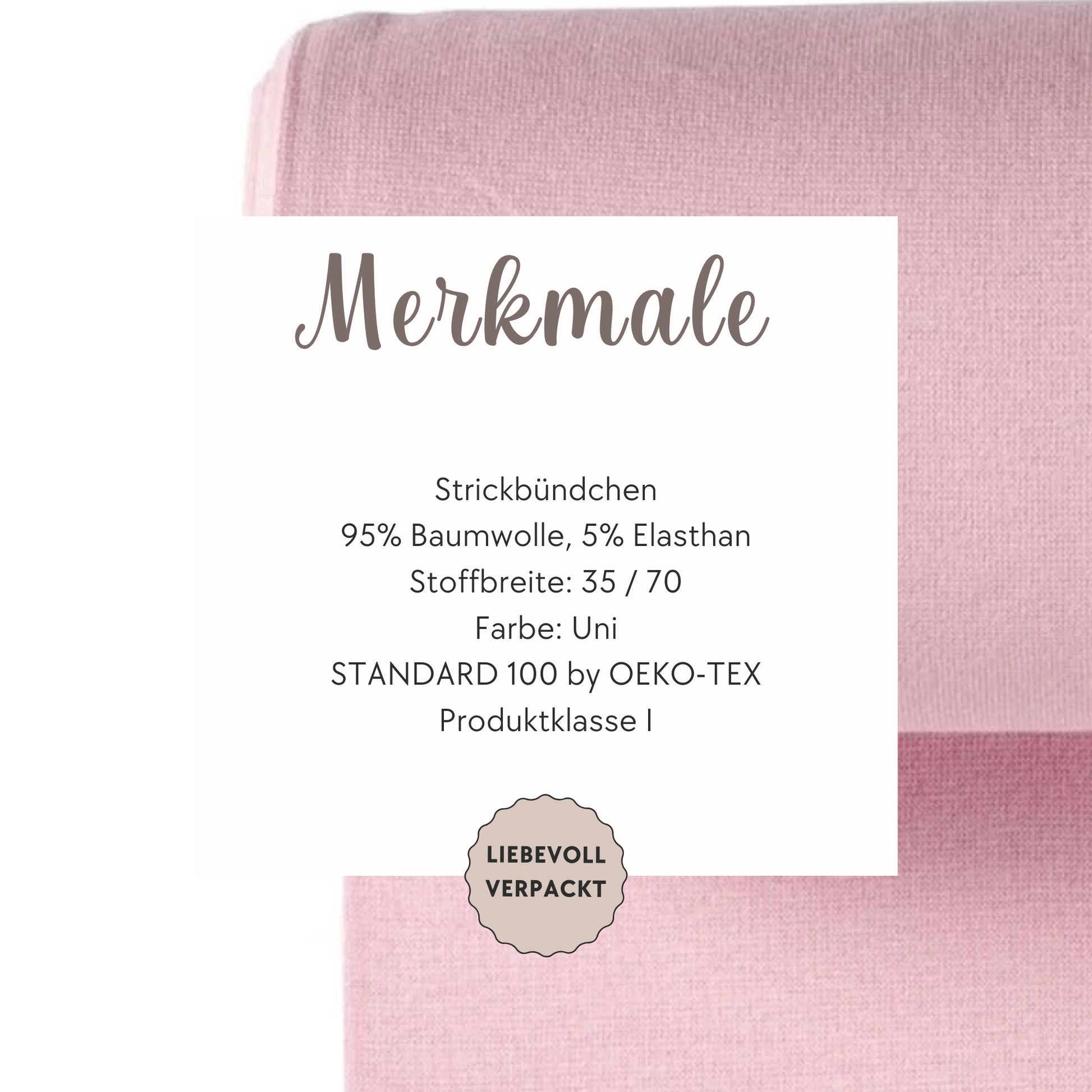 Elastisches Strickbündchen in Rosa – ideal für bequeme, langlebige Kleidung.