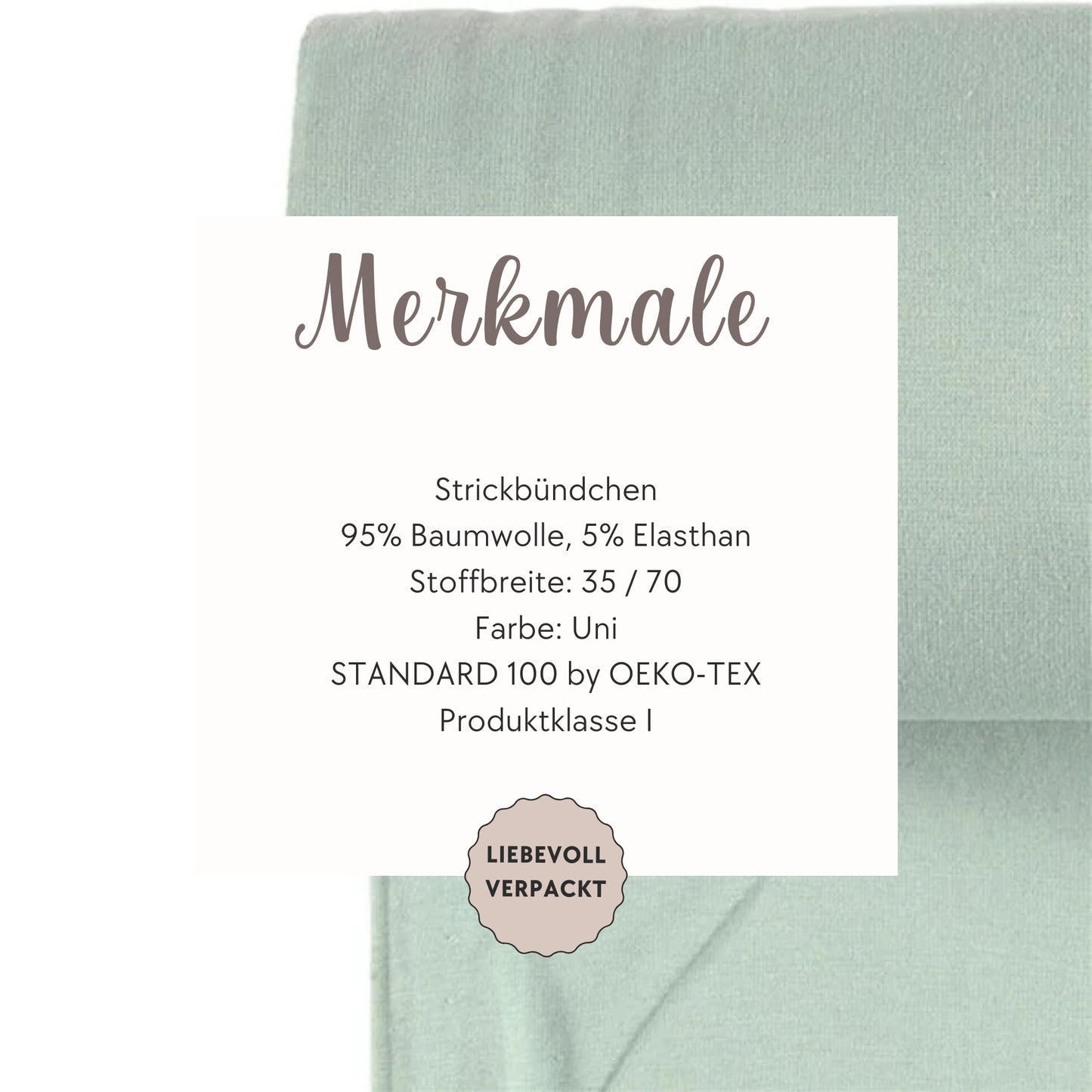 Elastisches Strickbündchen in Schattengrün – ideal für bequeme, langlebige Kleidung.
