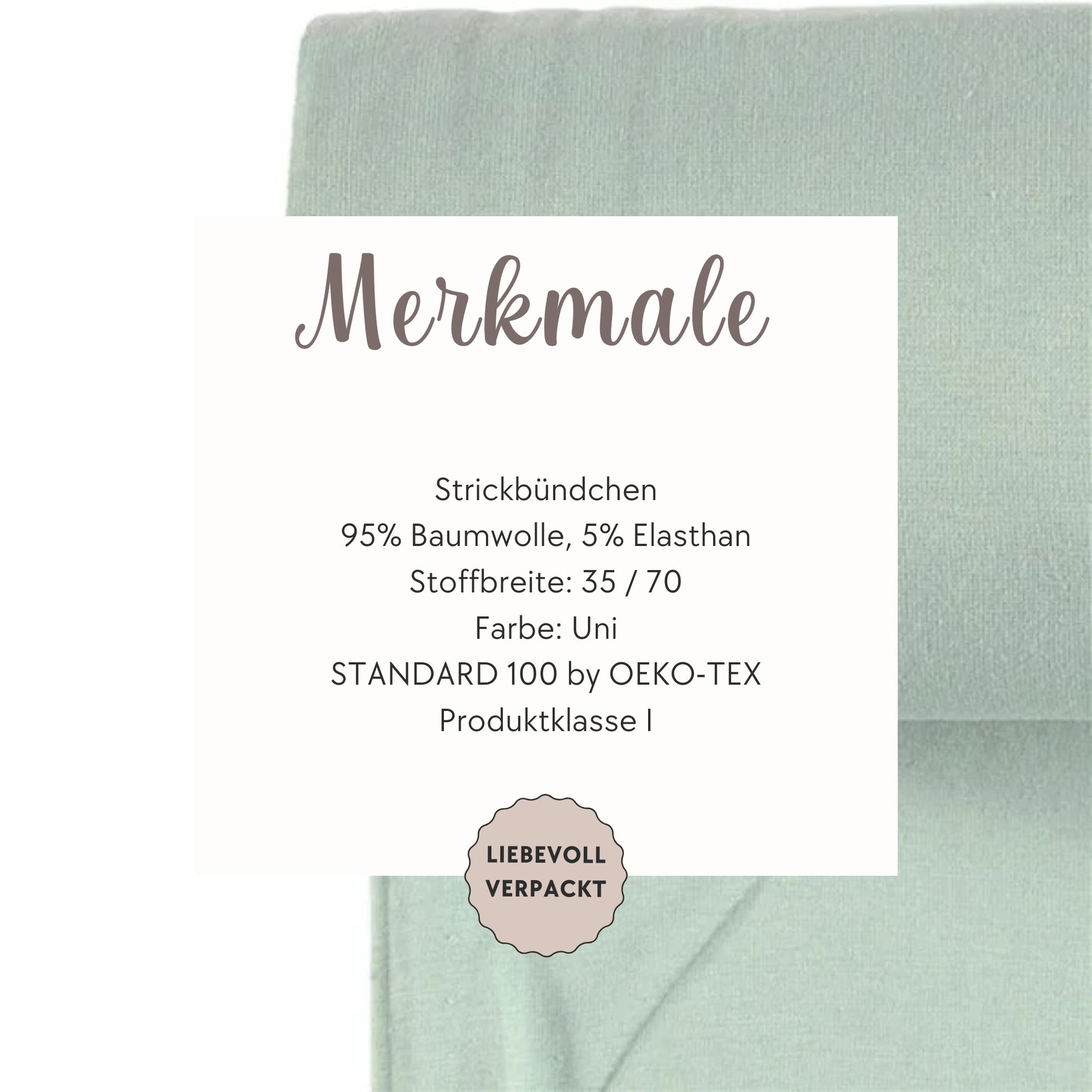 Elastisches Strickbündchen in Schattengrün – ideal für bequeme, langlebige Kleidung.