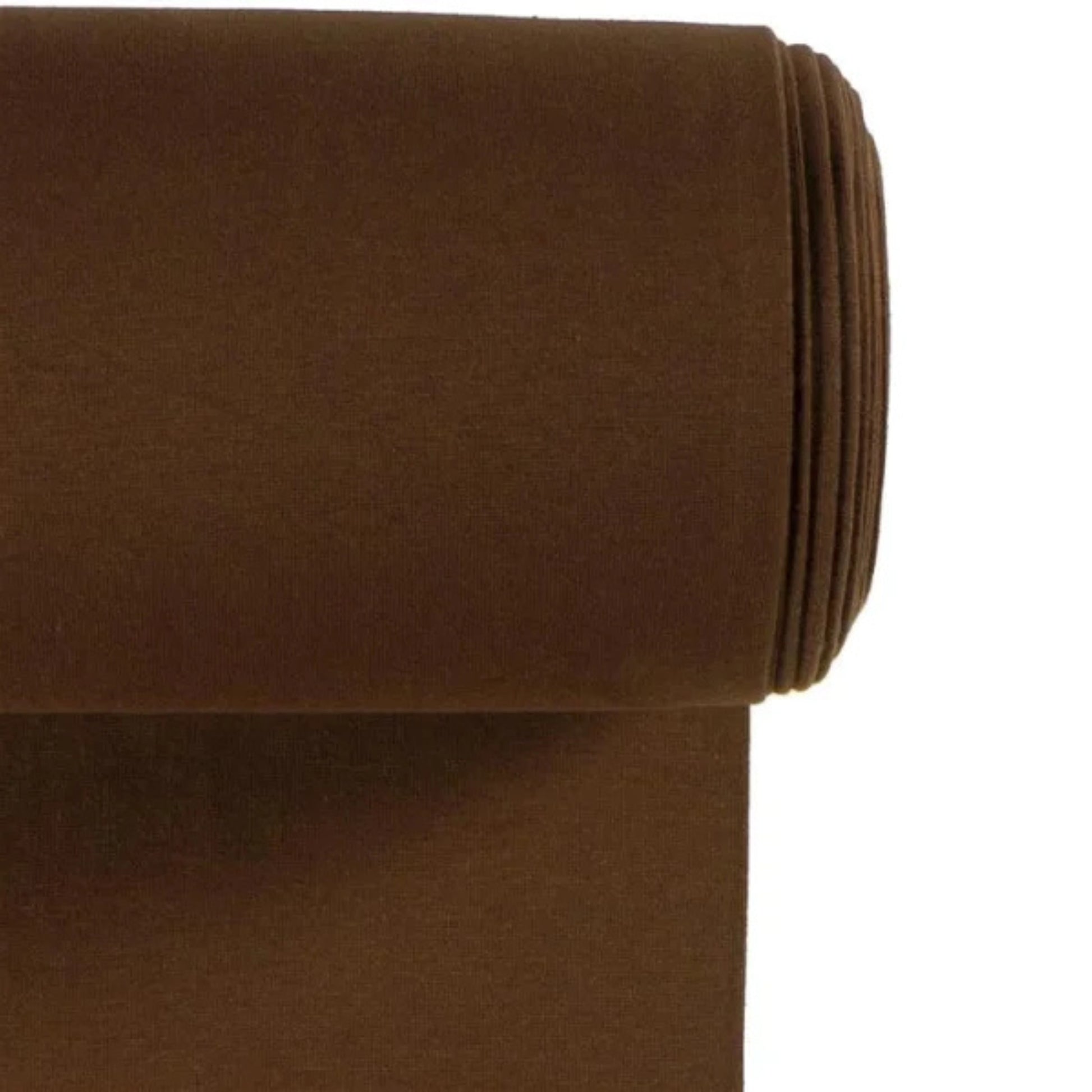Strickbündchen Stoff in Schokobraun für vielseitige Nähprojekte.